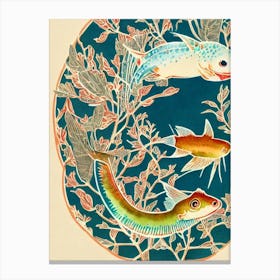 Axolotl Vintage Graphic Watercolour Canvas Print