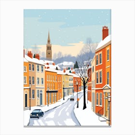 Retro Winter Illustration Richmond England 4 Canvas Print