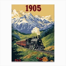 Aihrgdesign A Vintage Travel Poster Of A Mountain Railway In Canvas Print