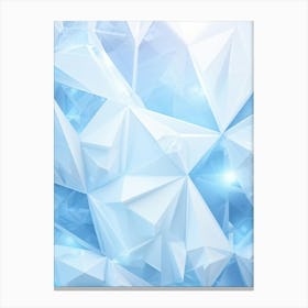 Abstract Geometric Composition Integrating Polygons Soft White And Blue Hues And Transparent Ice Canvas Print