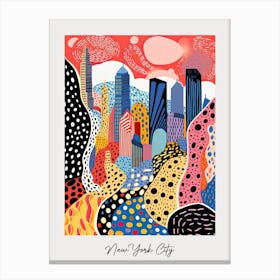 Poster Of New York City, Illustration In The Style Of Pop Art 2 Canvas Print