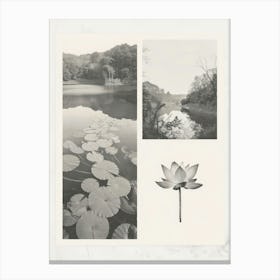 Lotus Flower Photo Collage 2 Canvas Print