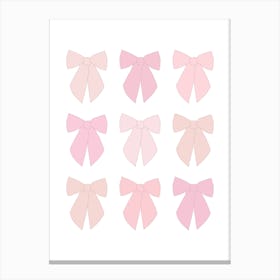 Pink Bows Canvas Print