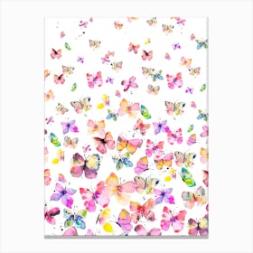 Spring Watercolor Butterflies Canvas Print