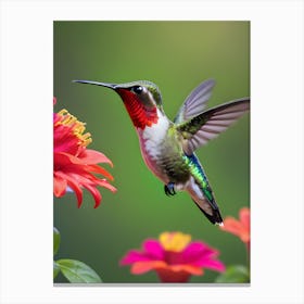 Male Ruby Throated Hummingbird-Reimagined 15 Canvas Print