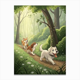 Dogs In The Woods Toile