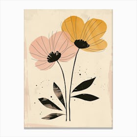 Heraklion Flower Market Boho Minimalist Style Canvas Print