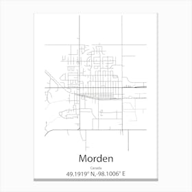 Morden,Canada Minimalist Map Canvas Print