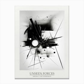 Unseen Forces Abstract Black And White 7 Poster Canvas Print