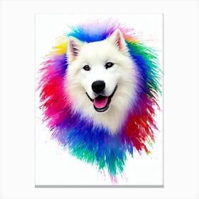 Samoyed Rainbow Oil Painting dog Canvas Print
