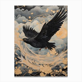 Blackbird 1 Gold Detail Painting Canvas Print