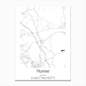 Hunxe,Germany Minimalist Map Canvas Print