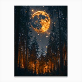 Full Moon In The Forest Canvas Print