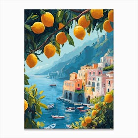 Lemon Trees Overlooking The Amalfi Coast Canvas Print