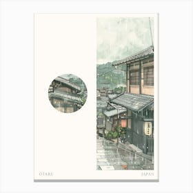 Otaru Japan 3 Cut Out Travel Poster Canvas Print