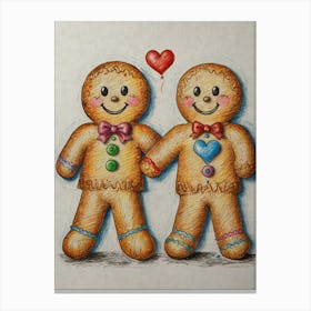 Gingerbread Lovers 2 Canvas Print