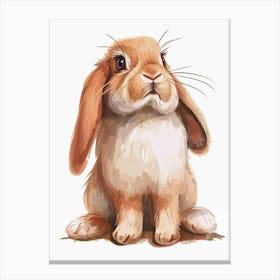English Lop Rabbit Kids Illustration 3 Canvas Print