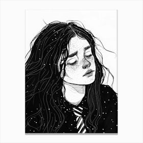 Girl With Long Hair 19 Canvas Print