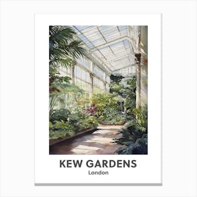 Kew Gardens, London 2 Watercolour Travel Poster Canvas Print