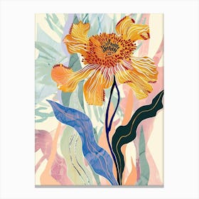 Colourful Flower Illustration Marigold 2 Canvas Print