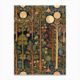 William Morris Rose Trees In The Moonlight Canvas Print