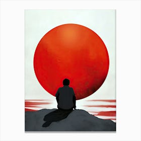 Red Sun, Minimalism 1 Canvas Print