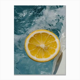 Lemon Slice In Water Canvas Print