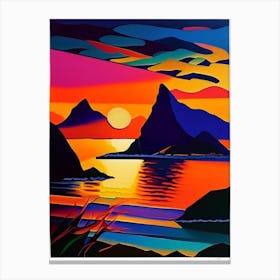 Geometric Bay Sunset Canvas Print