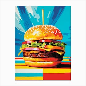 Hamburger Colour Splash 1 Canvas Print