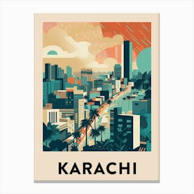 Karachi 2 Vintage Travel Poster Canvas Print