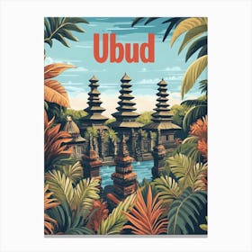 Aihrgdesign A Classic 1960s Travel Poster For Ubud 5 Canvas Print