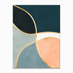 Organic shapes and golden lines 4 Canvas Print