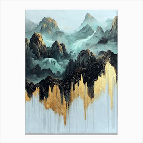 Kilimanjaro Golden Peaks - Gilded Abstraction Canvas Print