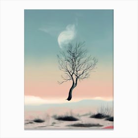 Tree In The Snow Canvas Print