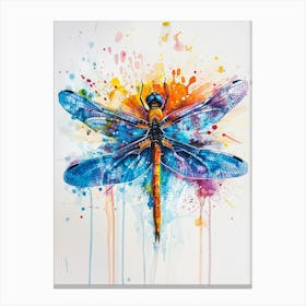Dragonfly Colourful Watercolour 2 Canvas Print