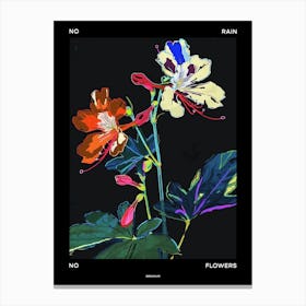 No Rain No Flowers Poster Geranium 1 Canvas Print