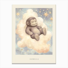 Sleeping Baby Gorilla 1 Nursery Poster Canvas Print