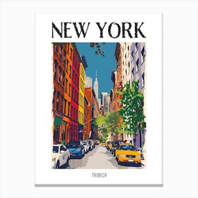Tribeca New York Colourful Silkscreen Illustration 2 Poster Canvas Print