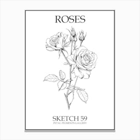 Roses Sketch 59 Poster Canvas Print