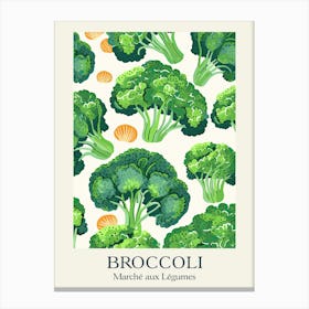 Marche Aux Legumes Broccoli Summer Illustration 2 Canvas Print