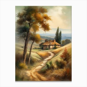 Tuscan Landscape Painting Canvas Print