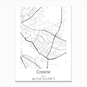 Crosne,France Minimalist Map Canvas Print