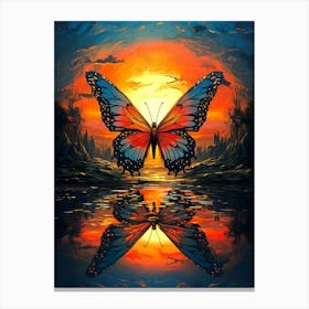 Butterfly At Sunset Canvas Print