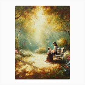 Mother And Child In The Park Canvas Print