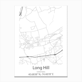 Long Hill,United States Minimalist Map Canvas Print