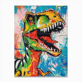 T Rex Dinosaur Chalk Style 1 Canvas Print