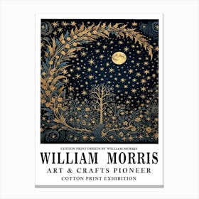 William Morris Print Moon Night Forest 31 3 Canvas Print