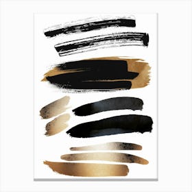 Black And Gold Brush Strokes 14 Canvas Print