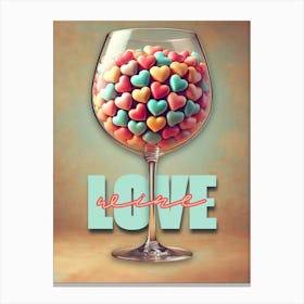 Love Wine 1 Canvas Print