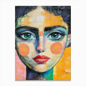 Conceptual Painting Face Of A Woman Big Eyes Canvas Print